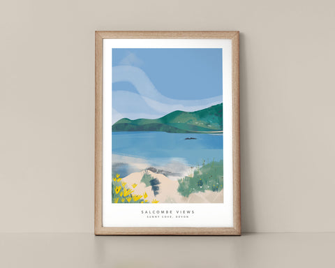 View to Salcombe with title
