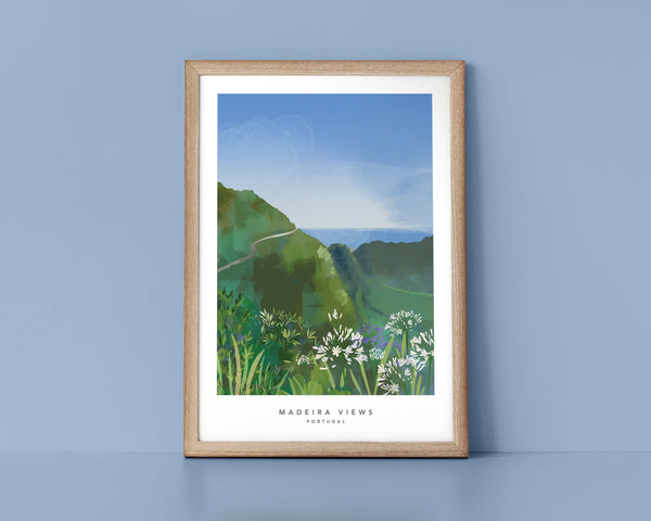 Madeira Portugal Mountain Scene with title