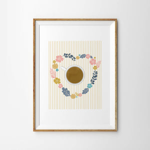 Love Coffee Flower Heart Pattern - Tulip House Studio