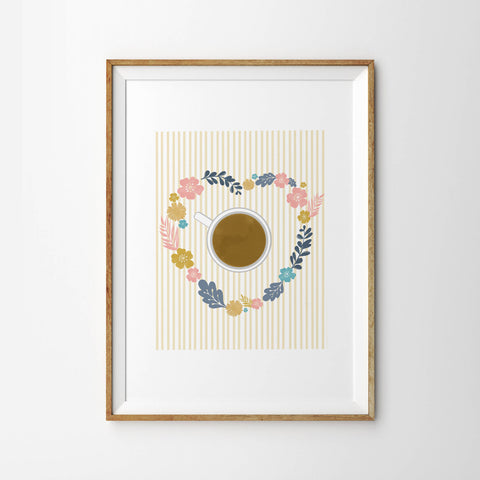Love Coffee Flower Heart Pattern - Tulip House Studio