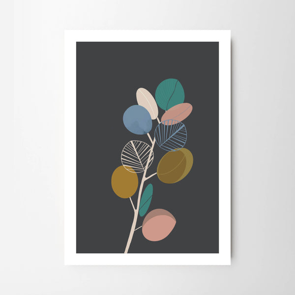 Colourful Mid-Century Eucalyptus Stem - Tulip House Studio