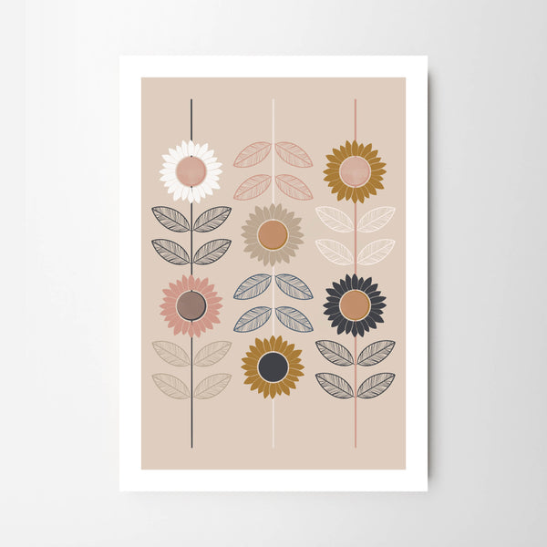 Scandi Sunflower Repeat Pattern - Tulip House Studio