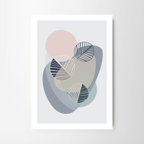 Wintery Abstract Leaves on Pebble Background - Tulip House Studio