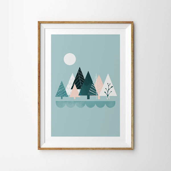 Winter Tree Scene - Tulip House Studio