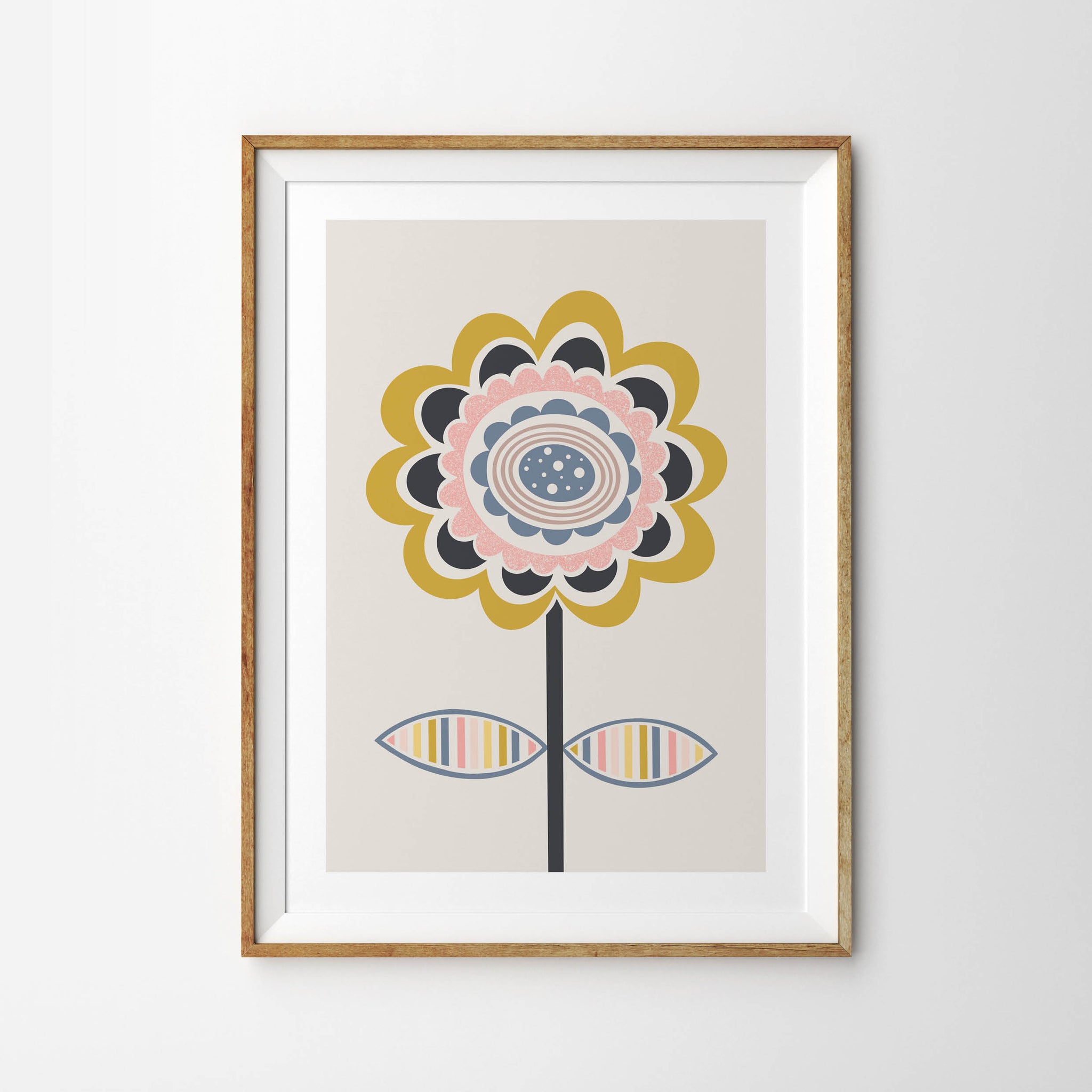 Colourful Minimalist Mustard Flower - Tulip House Studio