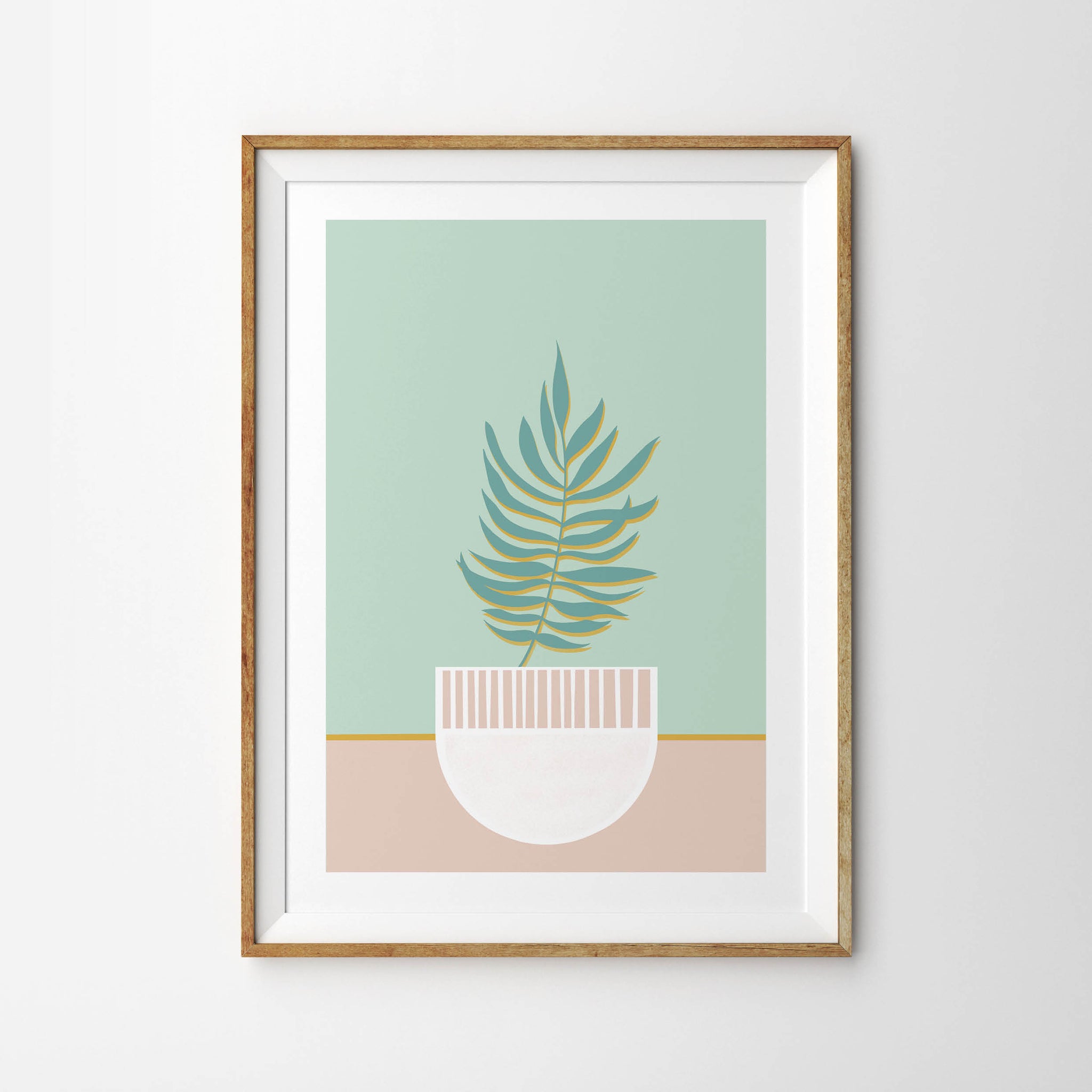Neo Mint Palm Fern Circular Vase - Tulip House Studio