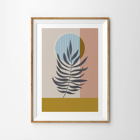 Mustard Yellow and Blush Pink Palm Fern Leaf - Tulip House Studio