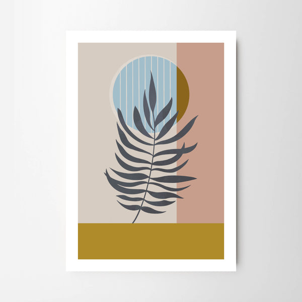 Mustard Yellow and Blush Pink Palm Fern Leaf - Tulip House Studio