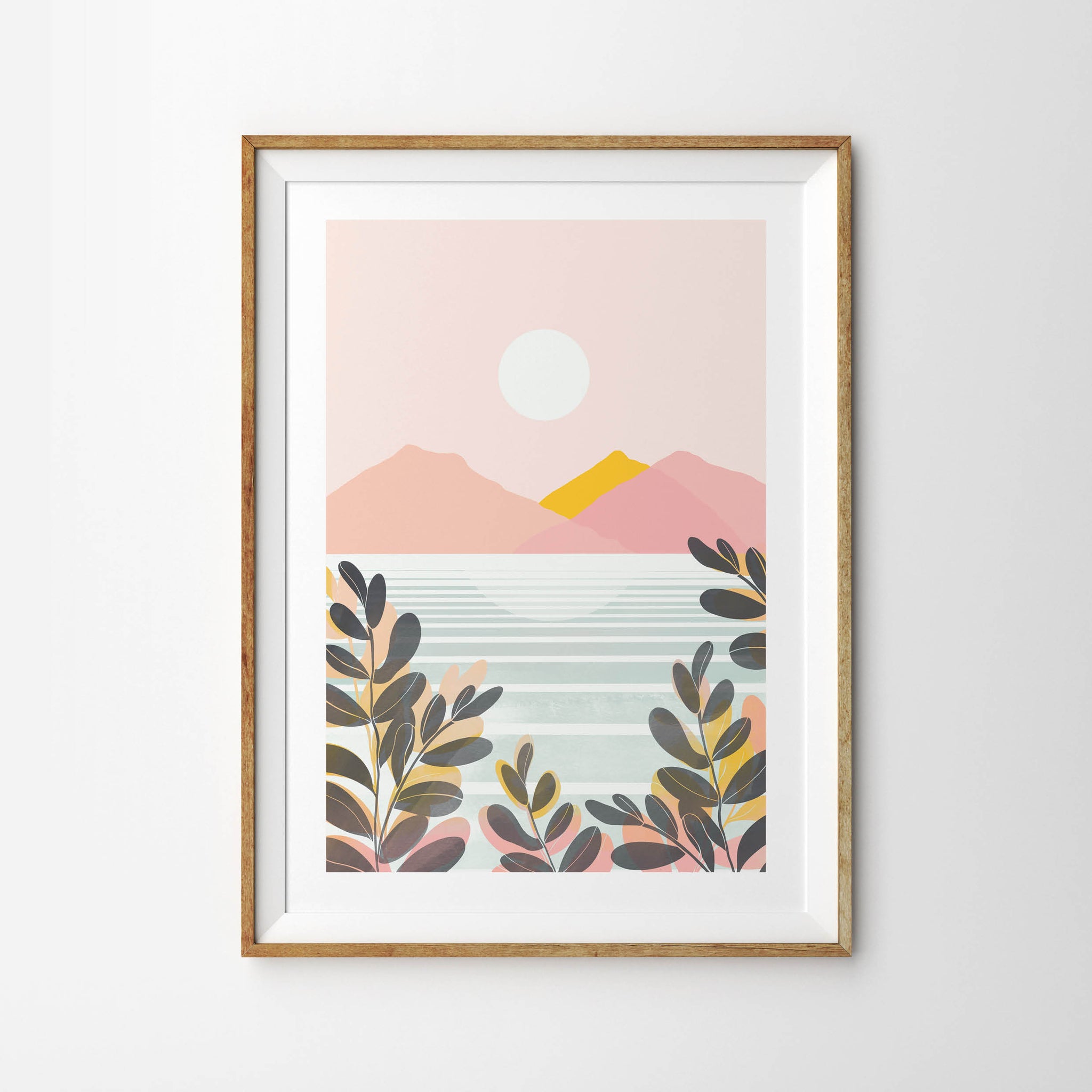 Summer Moon Leafy Landscape - Tulip House Studio