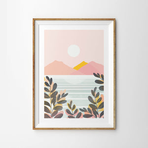 Summer Moon Leafy Landscape - Tulip House Studio