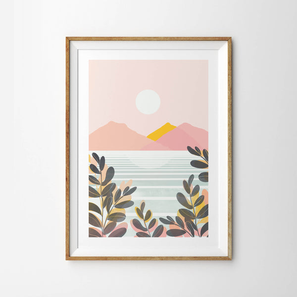Summer Moon Leafy Landscape - Tulip House Studio