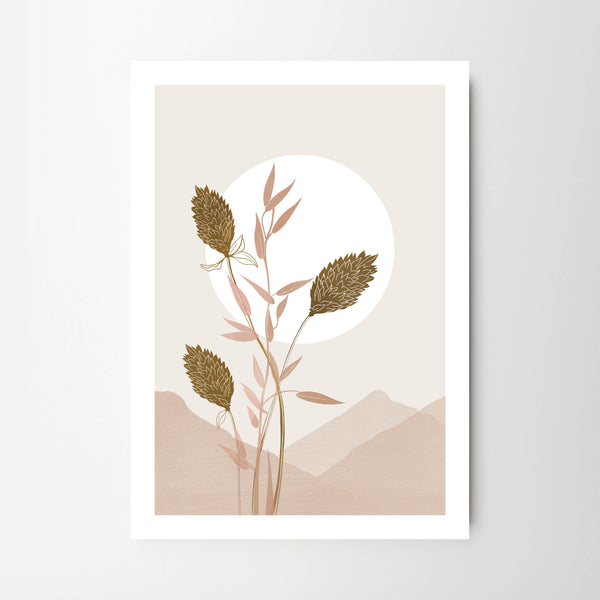 Textured Autumnal Botanical Mountainscape - Tulip House Studio