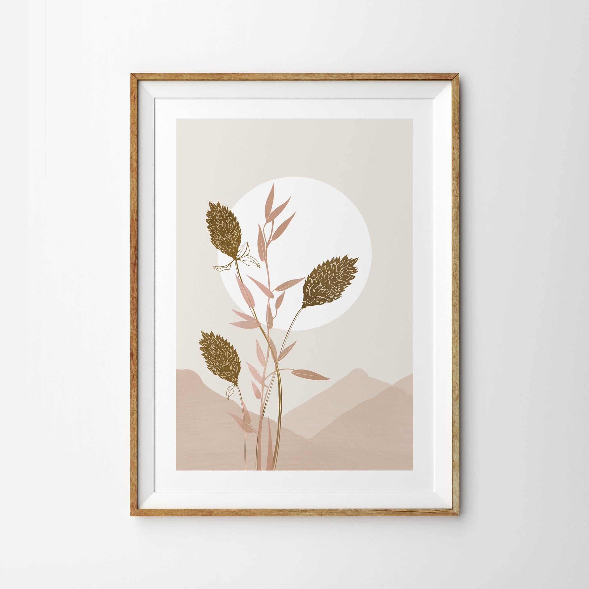 Textured Autumnal Botanical Mountainscape - Tulip House Studio