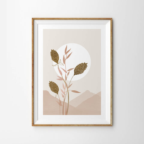 Textured Autumnal Botanical Mountainscape - Tulip House Studio