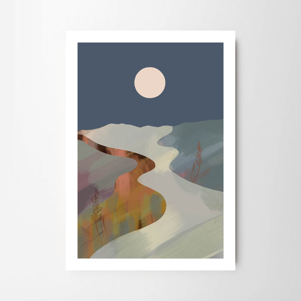 Full Moon Autumnal Landscape - Tulip House Studio