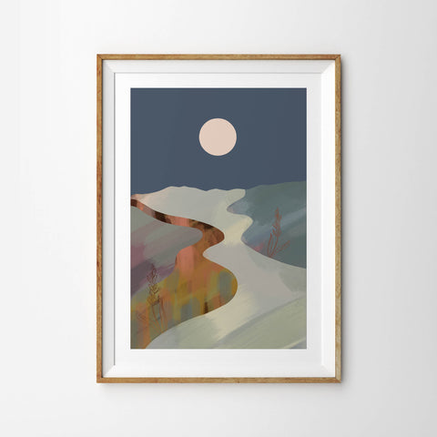 Full Moon Autumnal Landscape - Tulip House Studio
