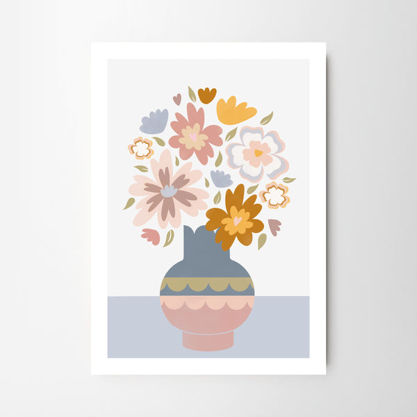 Abstract Flowers in Pastel Vase - Tulip House Studio