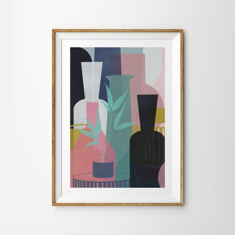 Colourful Abstract Vase Composition - Tulip House Studio