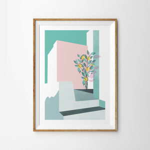 Abstract Architecture Summer Lemon Tree