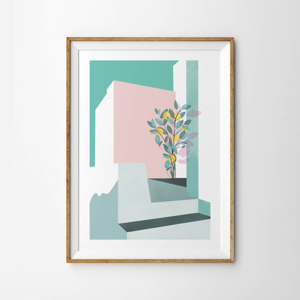 Abstract Architecture Summer Lemon Tree