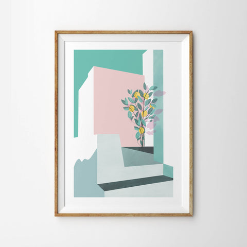 Abstract Architecture Summer Lemon Tree