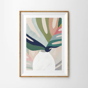 Pastel Monstera Leaf