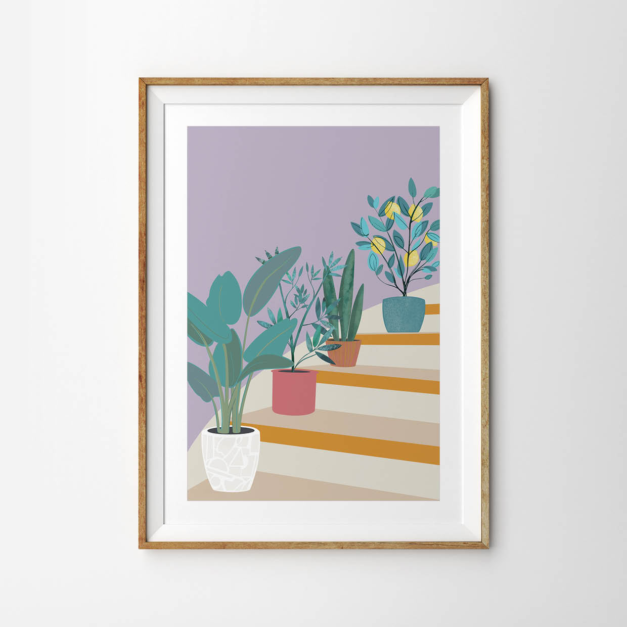 Plant and Pot Arrangement on Steps
