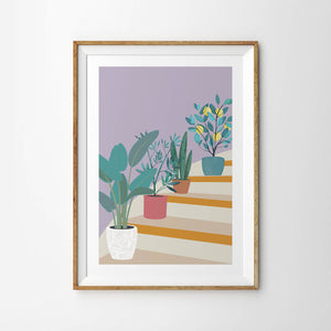 Plant and Pot Arrangement on Steps
