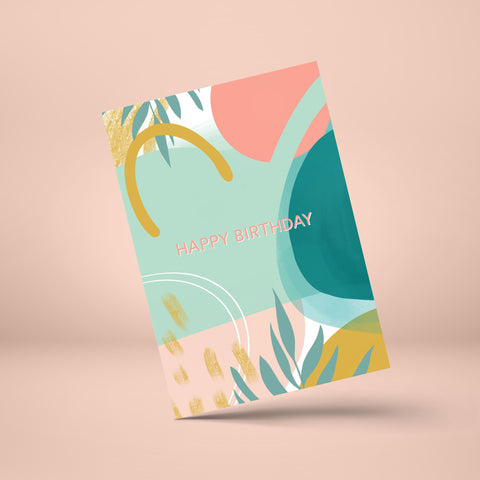 Colourful Abstract Happy Birthday - Tulip House Studio